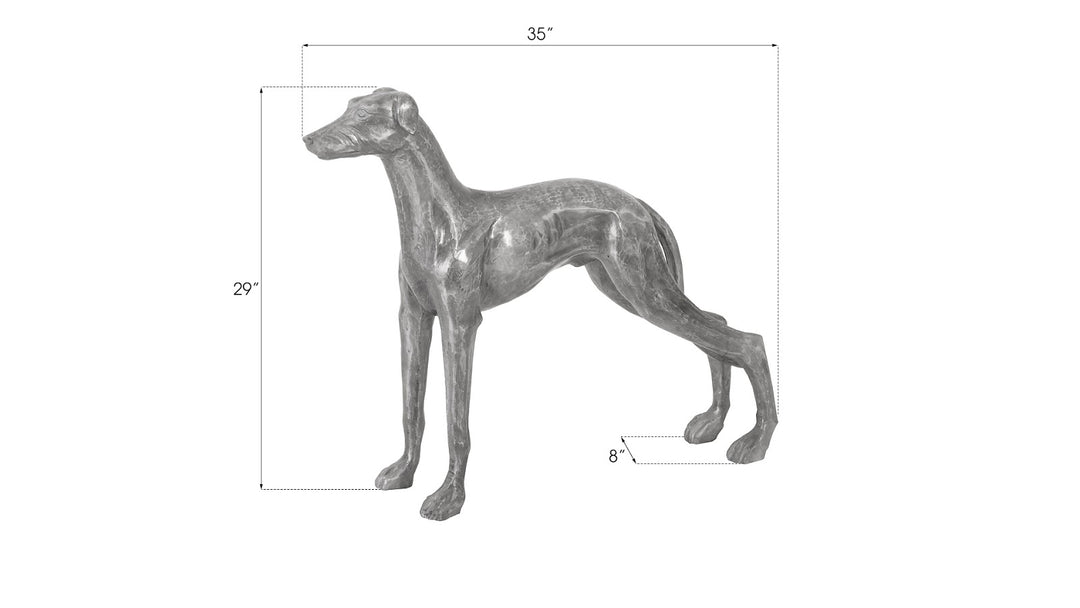 Posing Dog Sculpture, Black/Silver, Aluminum - Phillips Collection - AmericanHomeFurniture