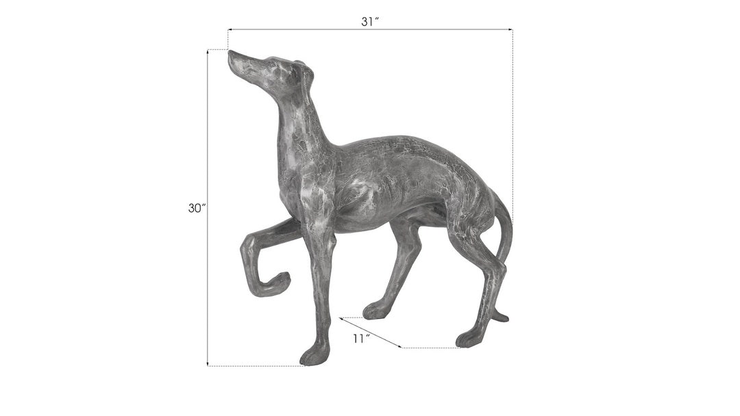 Prancing Dog Sculpture, Black/Silver, Aluminum - Phillips Collection - AmericanHomeFurniture