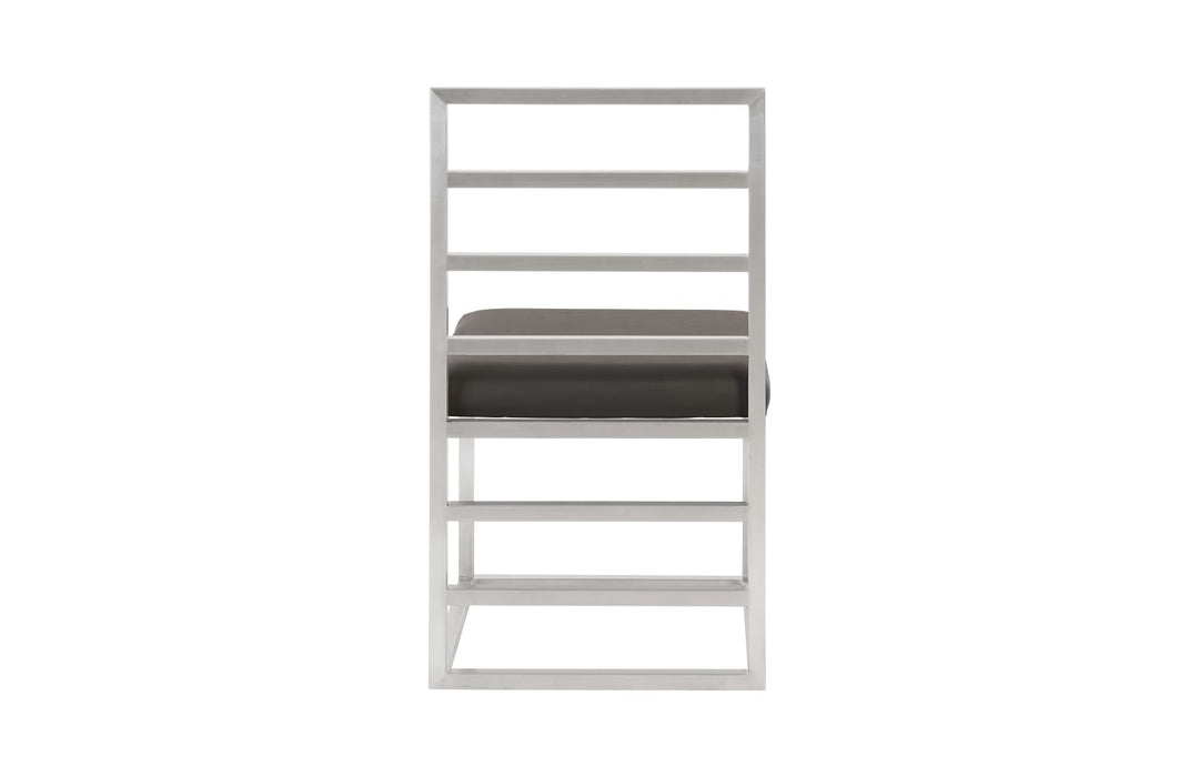 Ladder Dining Chair , Gray/Silver Finish - Phillips Collection - AmericanHomeFurniture