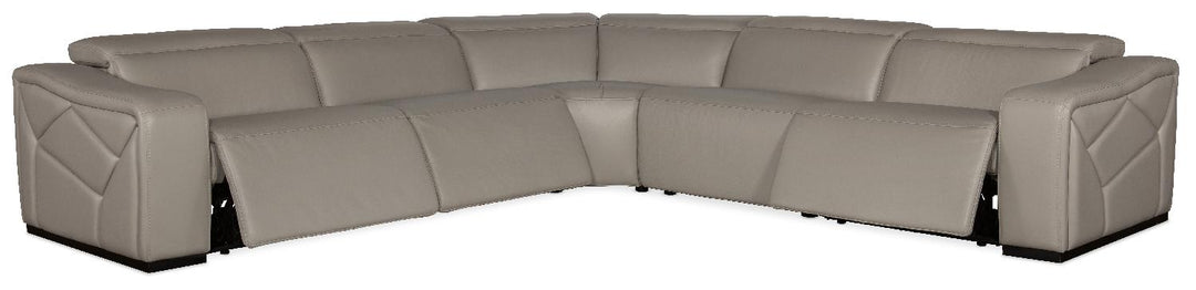 American Home Furniture | Hooker Furniture - Opal 5 Piece Sectional with 2 Power Recliners & Power Headrest