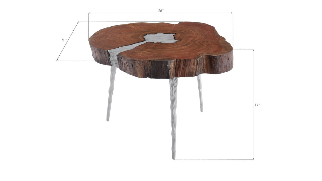 Molten Coffee Table, Poured Aluminum In Wood - Phillips Collection - AmericanHomeFurniture