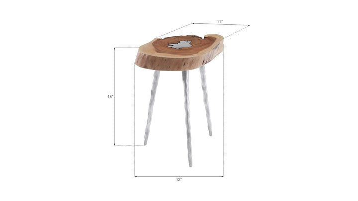 Molten Side Table, SM, Poured Aluminum In Wood - Phillips Collection - AmericanHomeFurniture