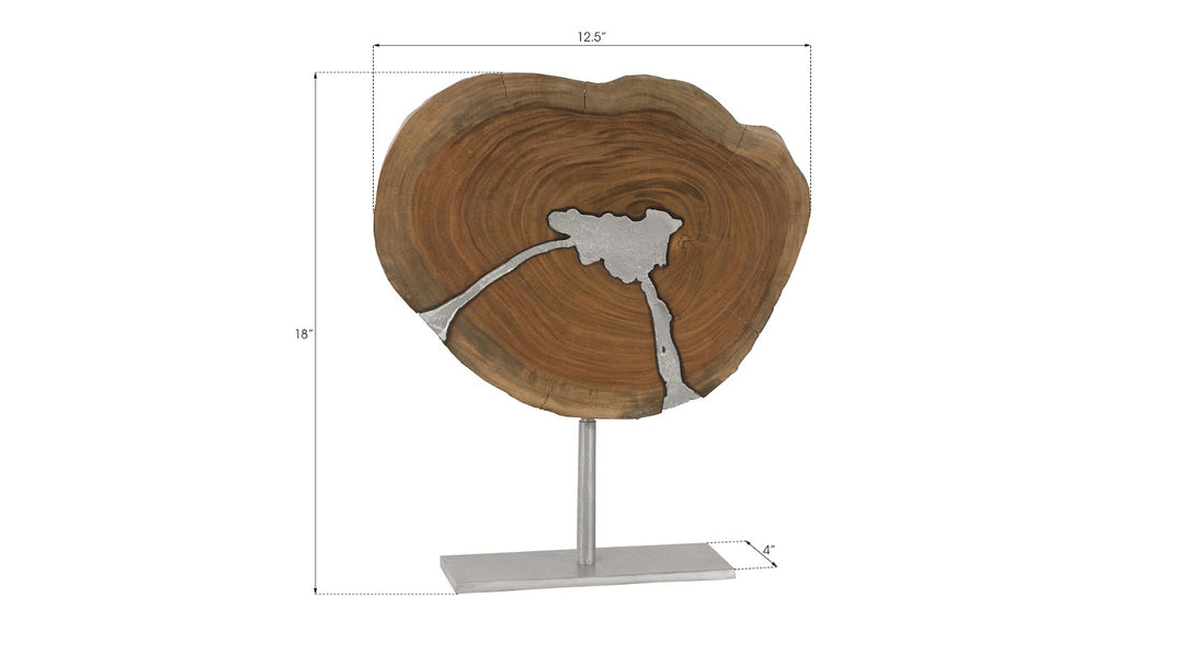 Molten Sculpture on Stand, Poured Aluminum in Wood - Phillips Collection - AmericanHomeFurniture