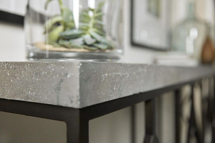 American Home Furniture | Hooker Furniture - Ciao Bella Metal and Faux Concrete Console Table