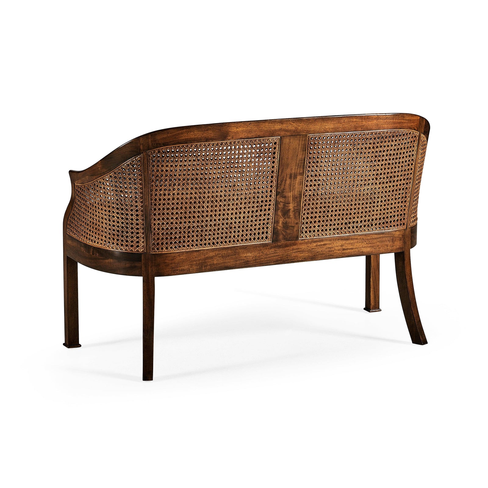 Jonathan Charles Walnut 2-Seater Salon Settee Cane Back BENCHES