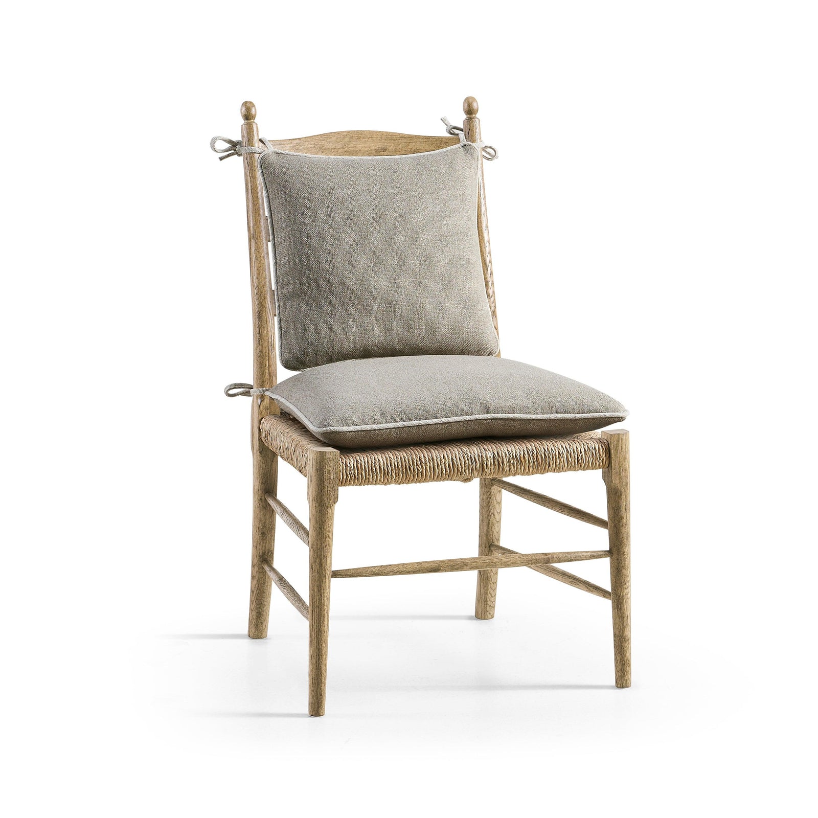 Jonathan Charles Timeless Doppler Ladderback Side Chair in Stripped Brown Chestnut - Set Of 2 DINING CHAIRS