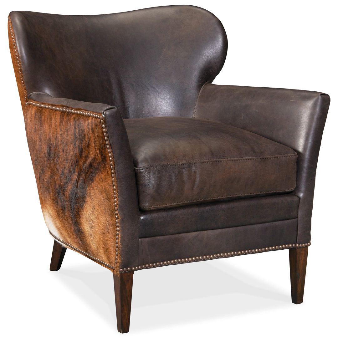 American Home Furniture | Hooker Furniture - Kato Leather Club Chair with Dark HOH