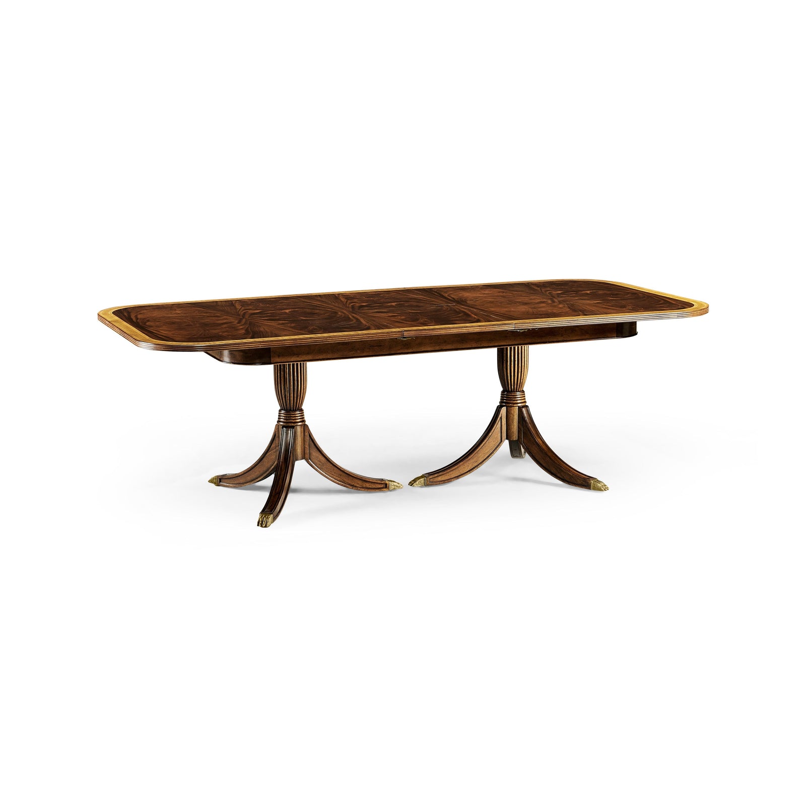 Jonathan Charles Buckingham Regency Crotch Mahogany Extending Dining Table DINING TABLES