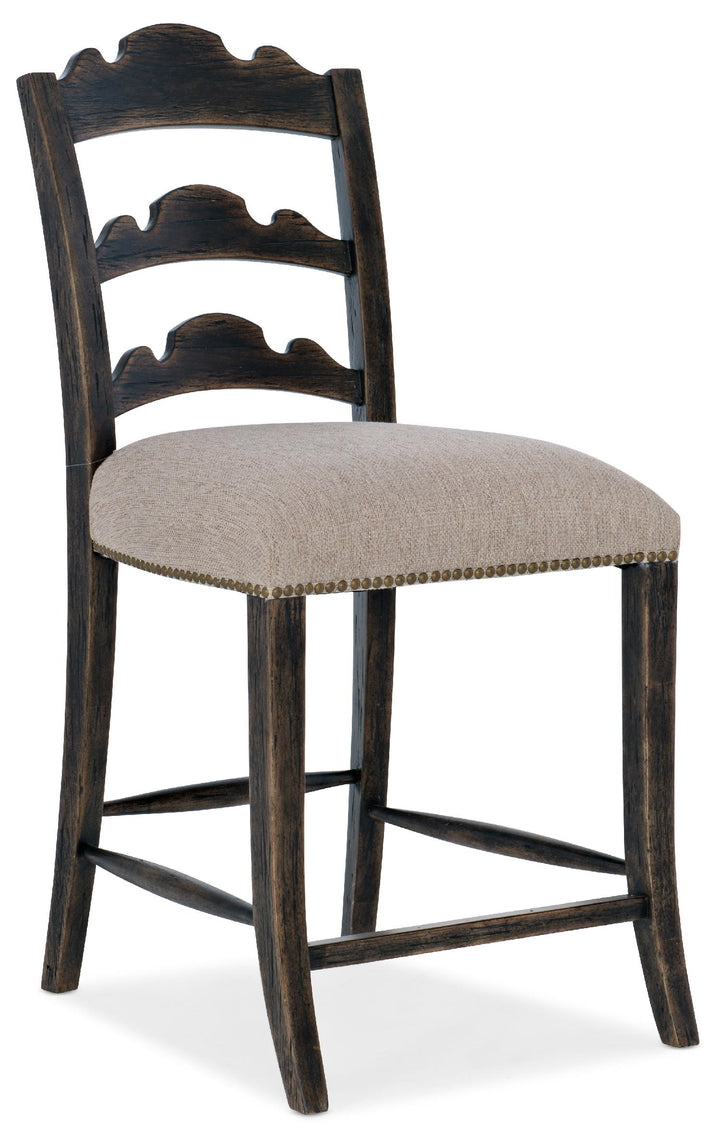 American Home Furniture | Hooker Furniture - La Grange Twin Sisters Ladderback Counter Stool - Set of 2