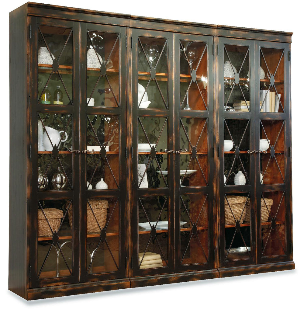 American Home Furniture | Hooker Furniture - Sanctuary Two-Door Thin Display Cabinet - Ebony