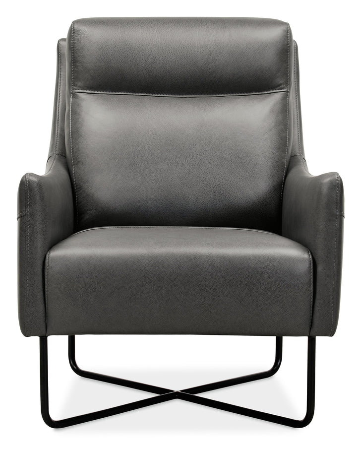 American Home Furniture | Hooker Furniture - Efron Club Chair with Black Metal Base