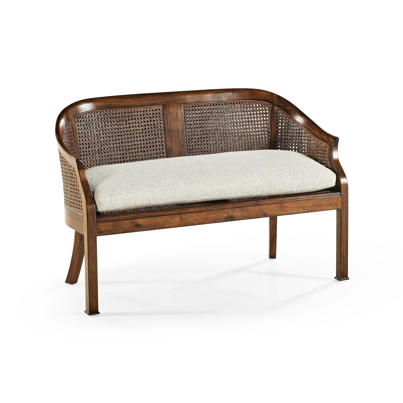 Jonathan Charles Walnut 2-Seater Salon Settee Cane Back BENCHES
