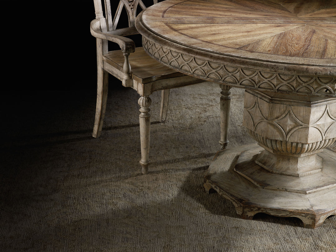 American Home Furniture | Hooker Furniture - Chatelet Round Dining Table with One 20'' Leaf