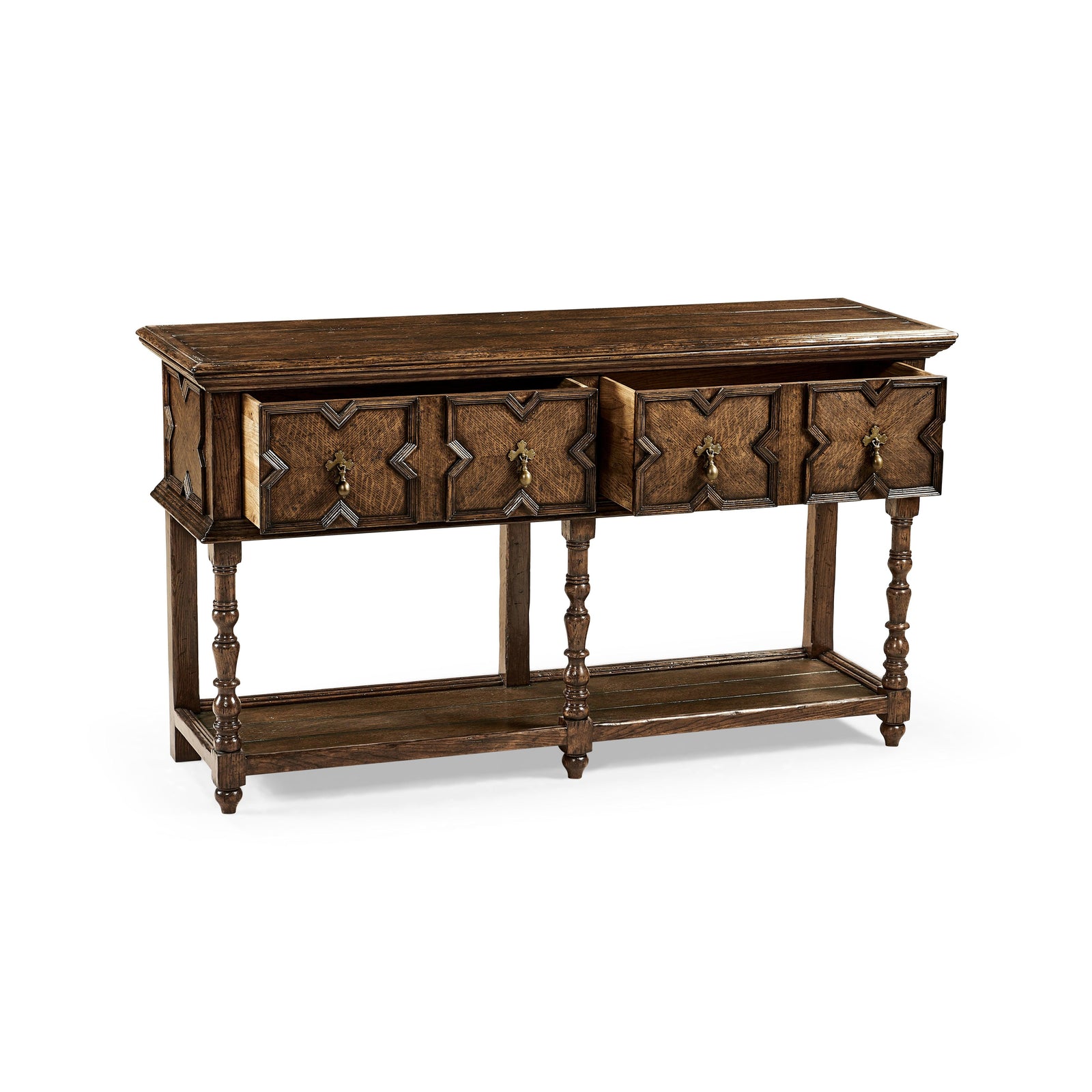 Jonathan Charles Country Farmhouse Tudor Style Dark Oak Buffet CABINETS