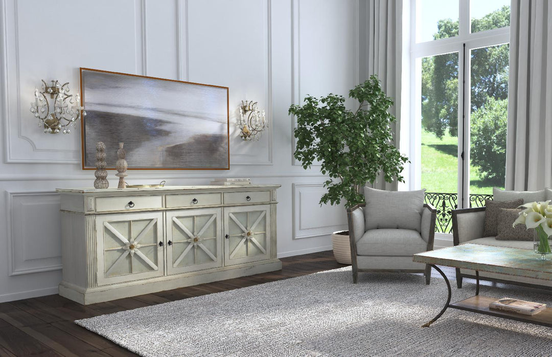 American Home Furniture | Hooker Furniture - Sanctuary Premier Console Entertainment Blanc