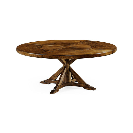 Jonathan Charles Casual Accents Country Walnut Round Dining Table 72" DINING TABLES