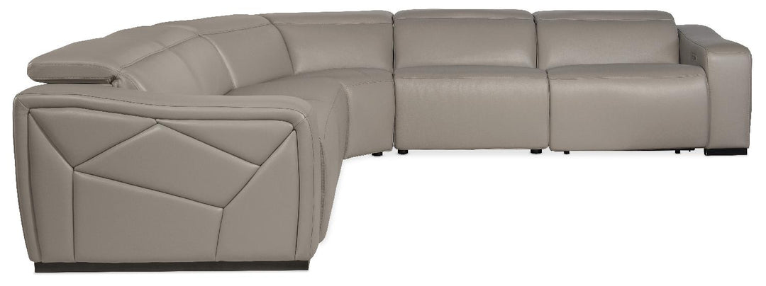 American Home Furniture | Hooker Furniture - Opal 5 Piece Sectional with 2 Power Recliners & Power Headrest