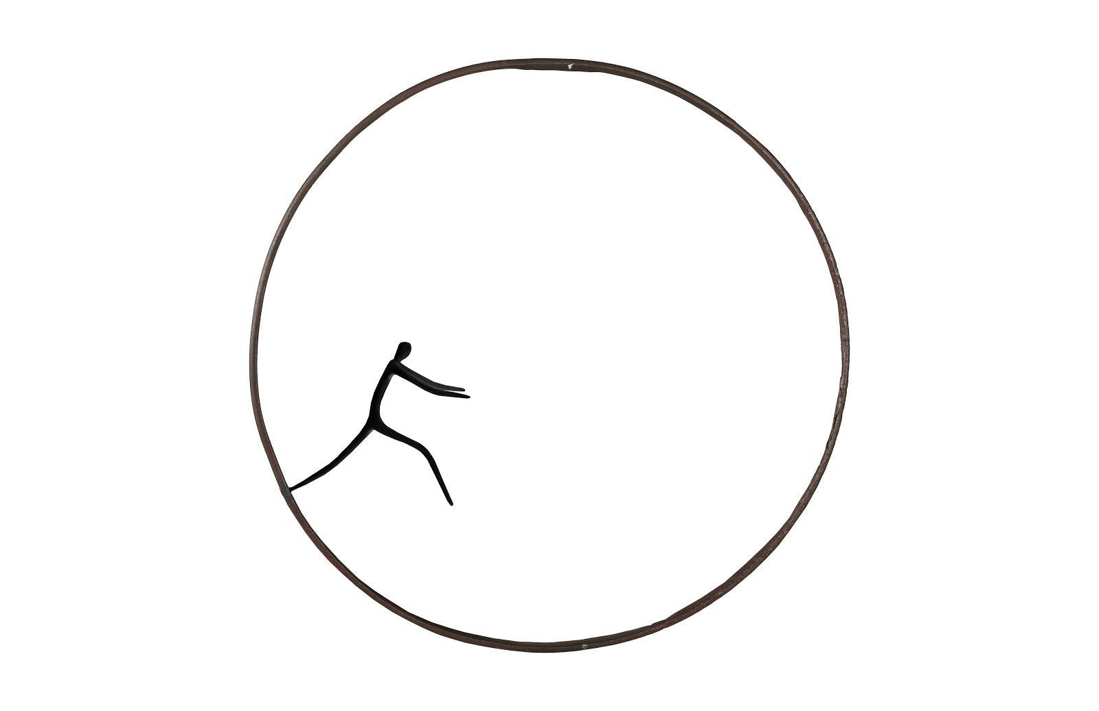 Phillips Collection Olympic Figure in Iron Ring, Black, Rust, Style D WALL ACCENTS