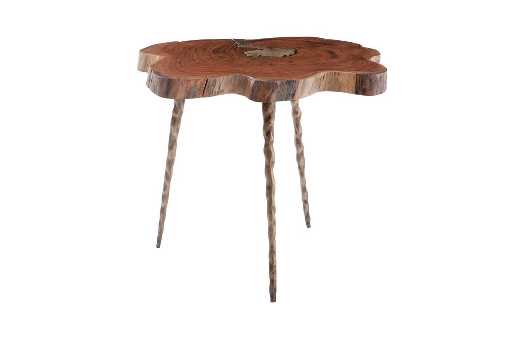 Molten Side Table, LG, Poured Brass In Wood - Phillips Collection - AmericanHomeFurniture