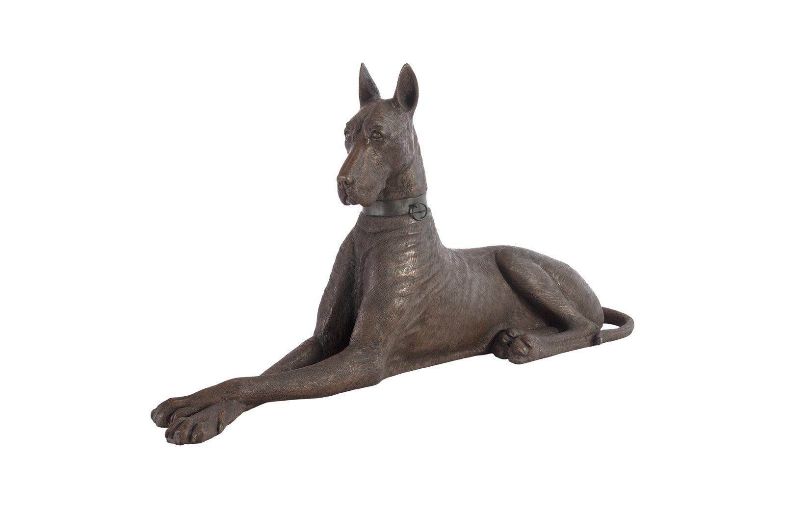 Great Dane Bronze Right Sculpture