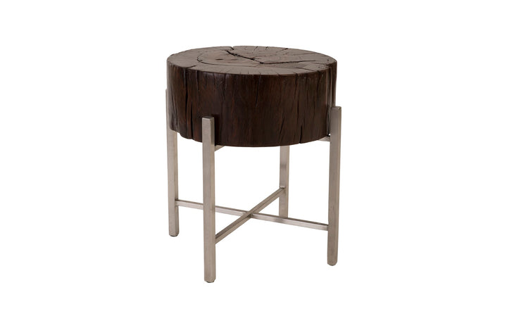 Nestled Cross Cut Side Table , Stainless Steel X Cross Leg - Phillips Collection - AmericanHomeFurniture