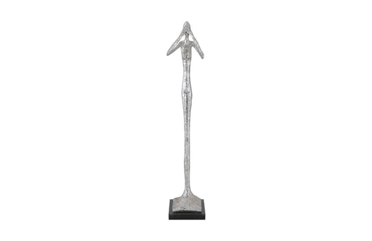 Phillips Collection See No Evil Slender Sculpture, Small, Resin, Silver Leaf DECORATIVE OBJECTS