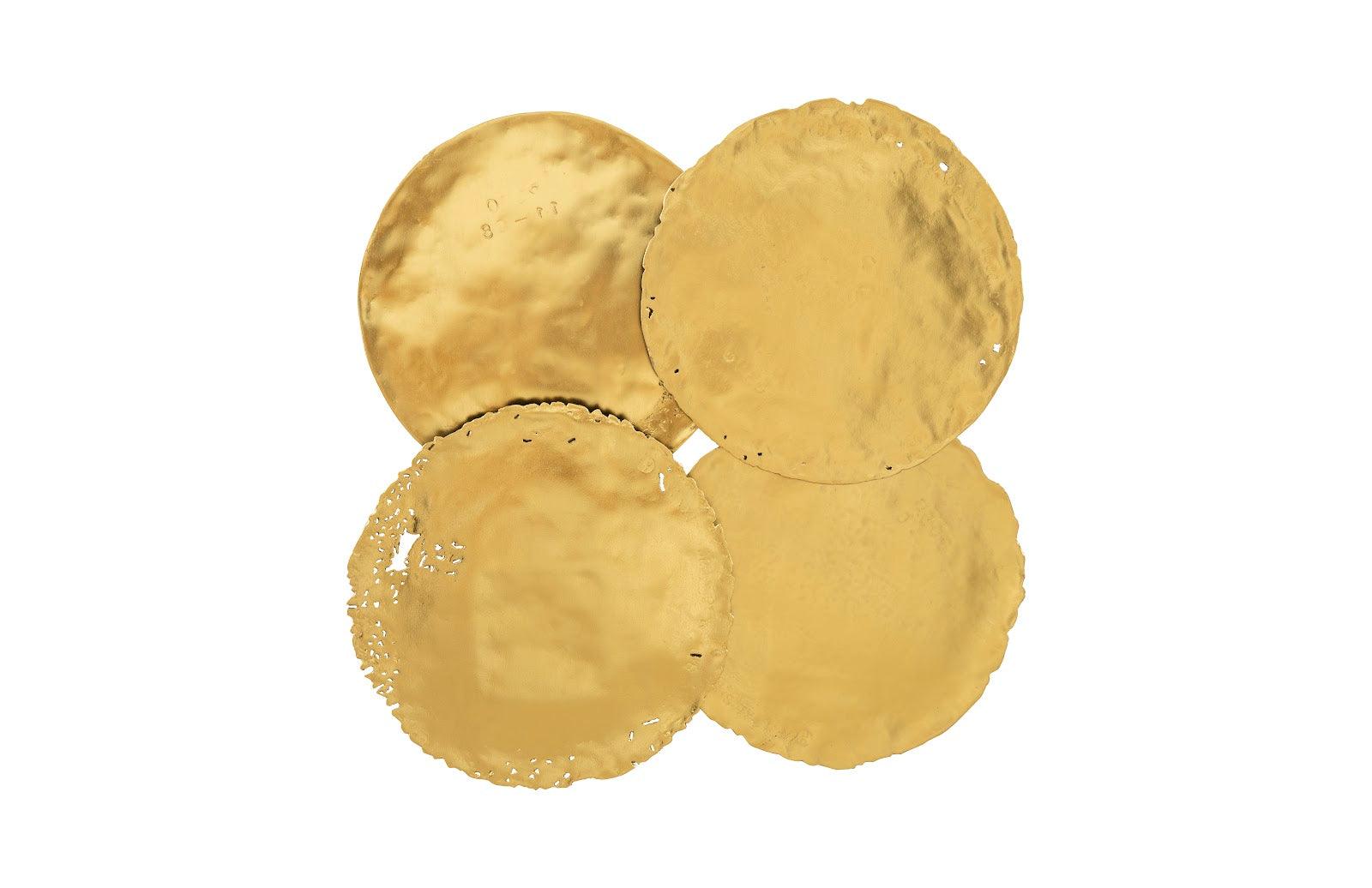 Phillips Collection Cast Oil Drum Wall Discs, Gold Leaf, Set of 4 WALL ACCENTS