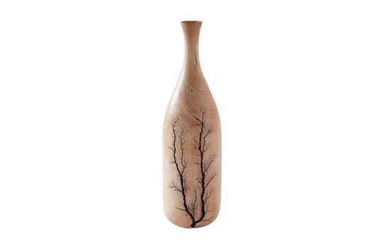 Phillips Collection Lightning Bottle, Mango Wood, Curved Neck VASES, JARS, + BOTTLES