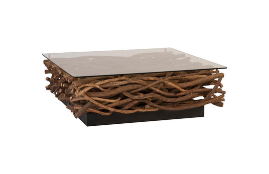 Phillips Collection Vine Coffee Table, with Glass COFFEE TABLES