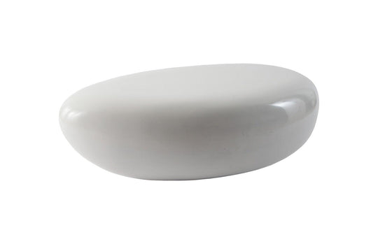 Phillips Collection River Stone Coffee Table, Small, Gel Coat White COFFEE TABLES