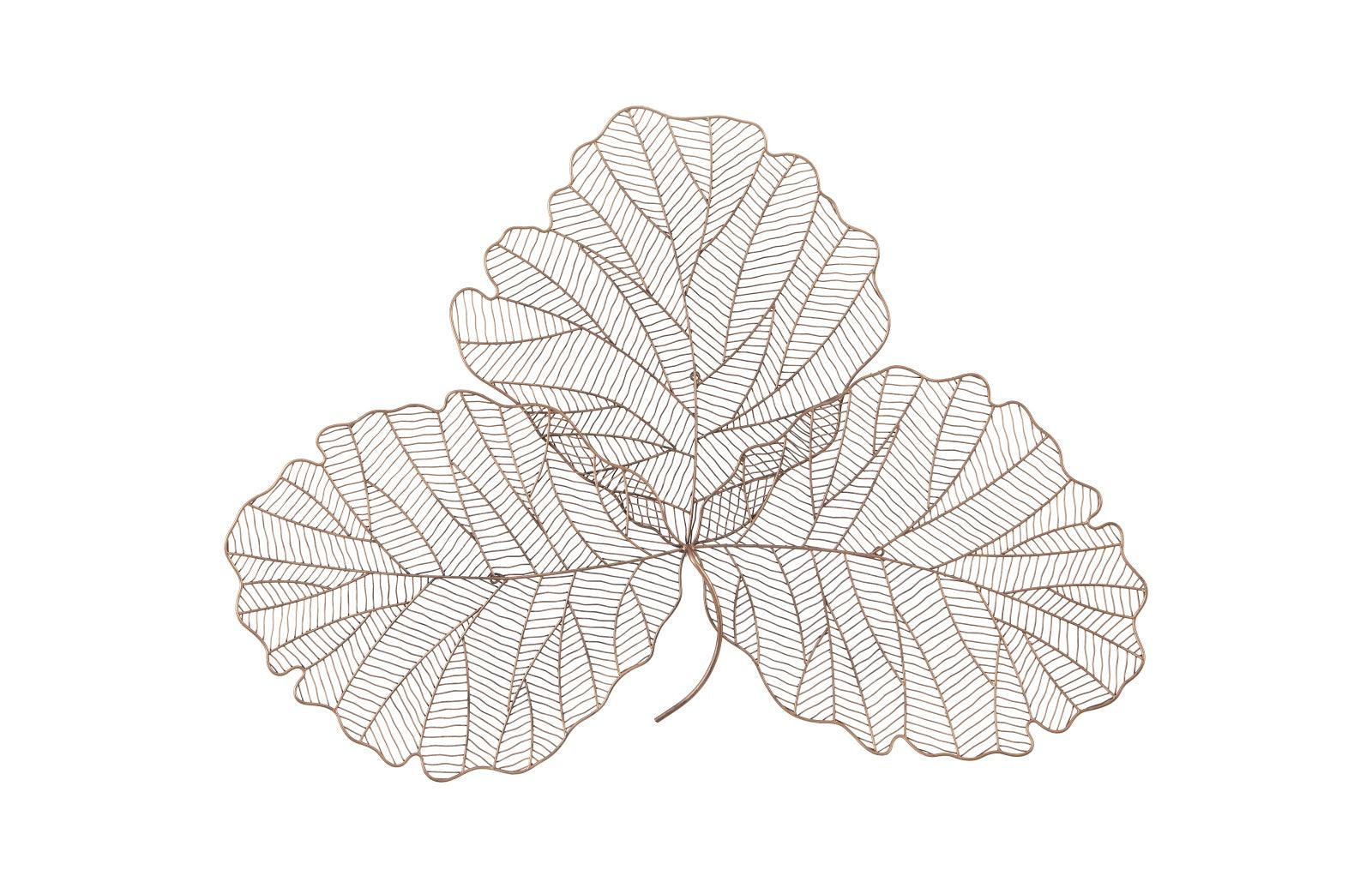 Phillips Collection Tri Leaf Wall Art, Medium, Metal, Copper/Black WALL ACCENTS
