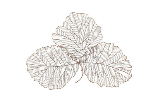 Phillips Collection Tri Leaf Wall Art, Medium, Metal, Copper/Black WALL ACCENTS