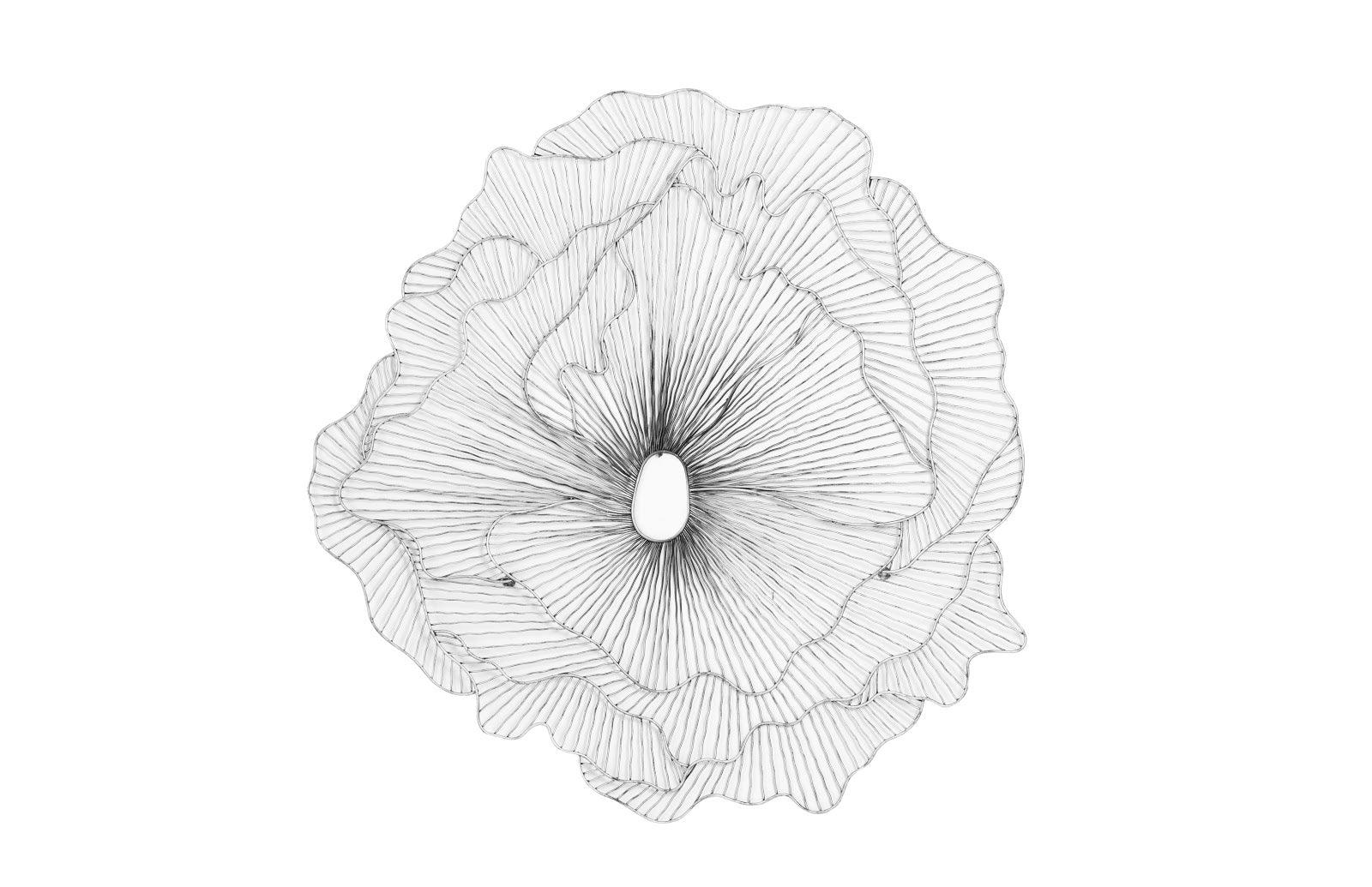 Phillips Collection Poppy Flower Wall Art, Silver/Black, LG WALL ACCENTS