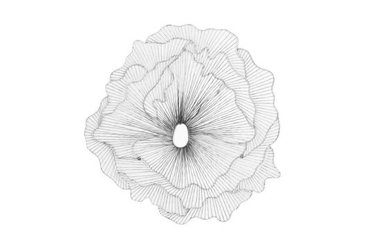 Phillips Collection Poppy Flower Wall Art, Silver/Black, LG WALL ACCENTS
