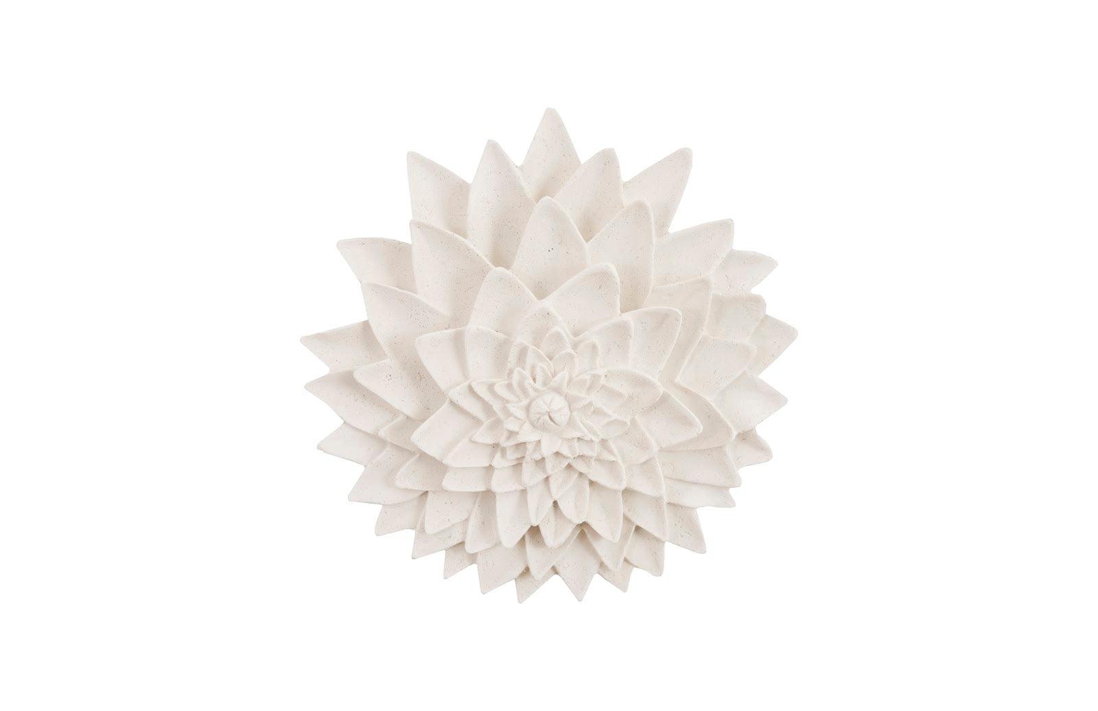 Phillips Collection Dahlia Flower Wall Art, White Stone WALL ACCENTS