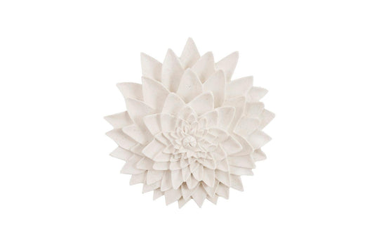 Phillips Collection Dahlia Flower Wall Art, White Stone WALL ACCENTS