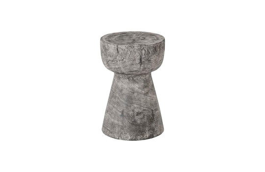 Phillips Collection Curved Wood Stool, Thin, Gray Stone OTTOMANS, POUFS, + STOOLS