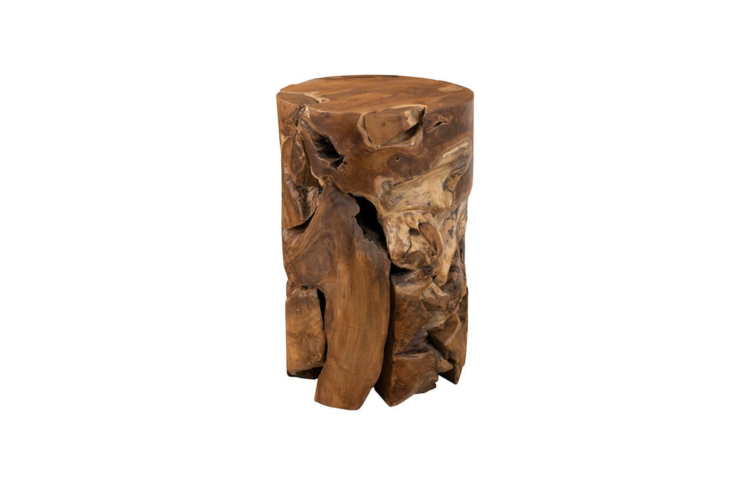 Teak Slice Pedestal, Round - Phillips Collection - AmericanHomeFurniture