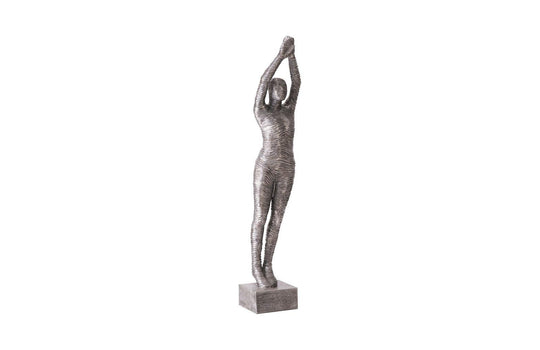 Phillips Collection Standing Diving Sculpture, Black/Silver, Aluminum DECORATIVE OBJECTS