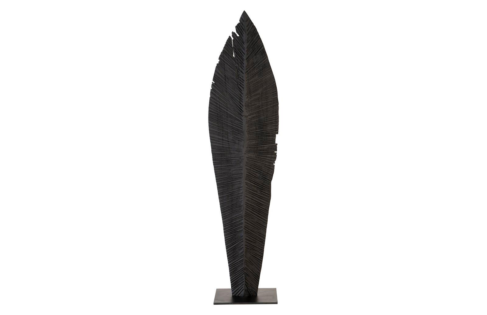 Phillips Collection Carved Leaf on Stand, Burnt, LG DECORATIVE OBJECTS