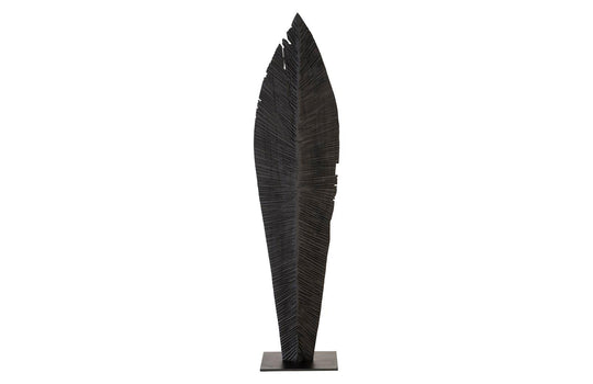 Phillips Collection Carved Leaf on Stand, Burnt, LG DECORATIVE OBJECTS