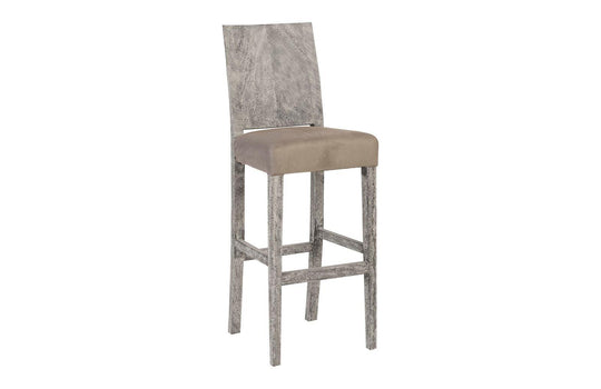 Phillips Collection Ophelia Bar Stool, Chamcha Wood, Gray Stone Finish BAR STOOLS + COUNTER STOOLS