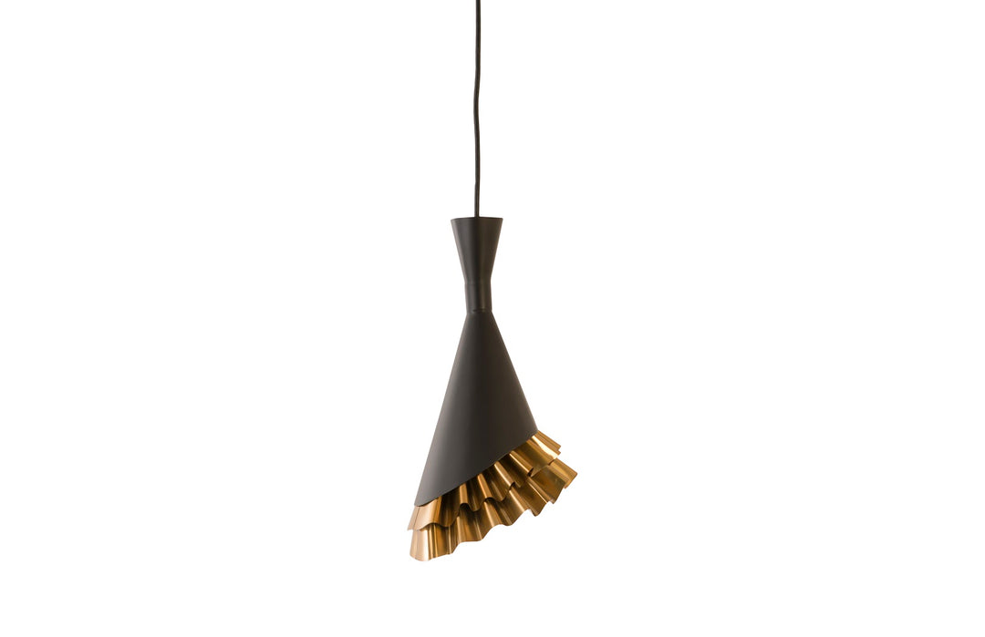 Ruffle Pendant Lamp, Black/Brass - Phillips Collection - AmericanHomeFurniture