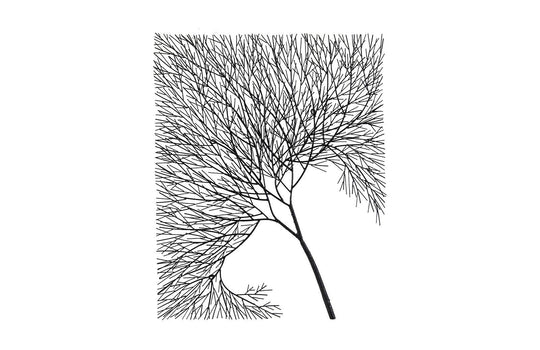 Phillips Collection Wire Tree Wall Art, Rectangular, Metal, Black WALL ACCENTS
