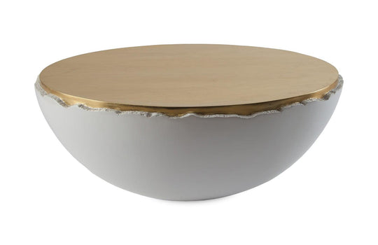 Phillips Collection Broken Egg Coffee Table, White and Gold Leaf COFFEE TABLES