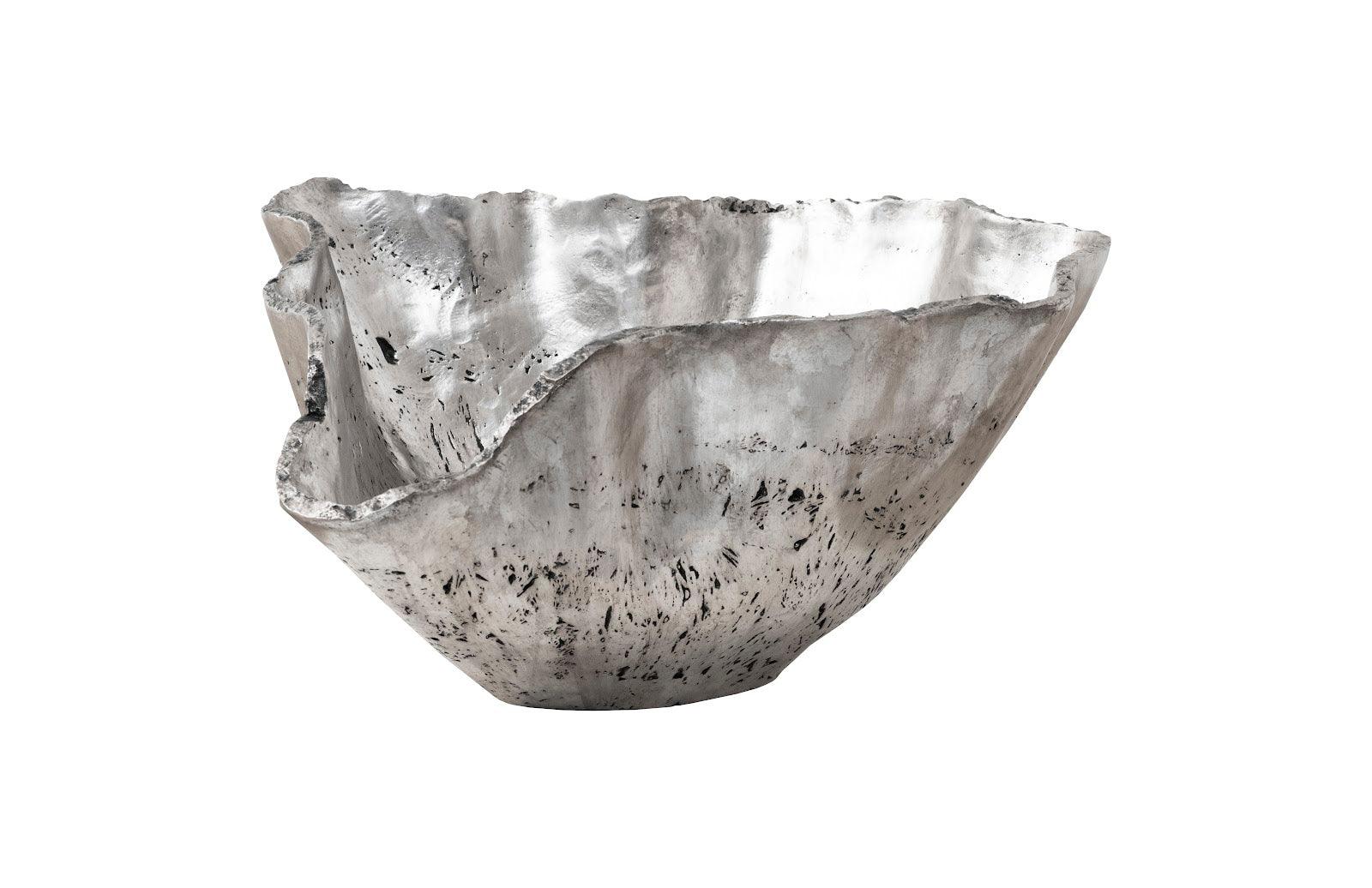 Phillips Collection Cast Onyx Bowl, Silver Leaf, Large DECORATIVE TRAYS, PLATES, + BOWLS