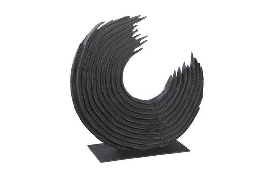 Phillips Collection Swoop Tabletop Sculpture, Black Wood, Small DECORATIVE OBJECTS