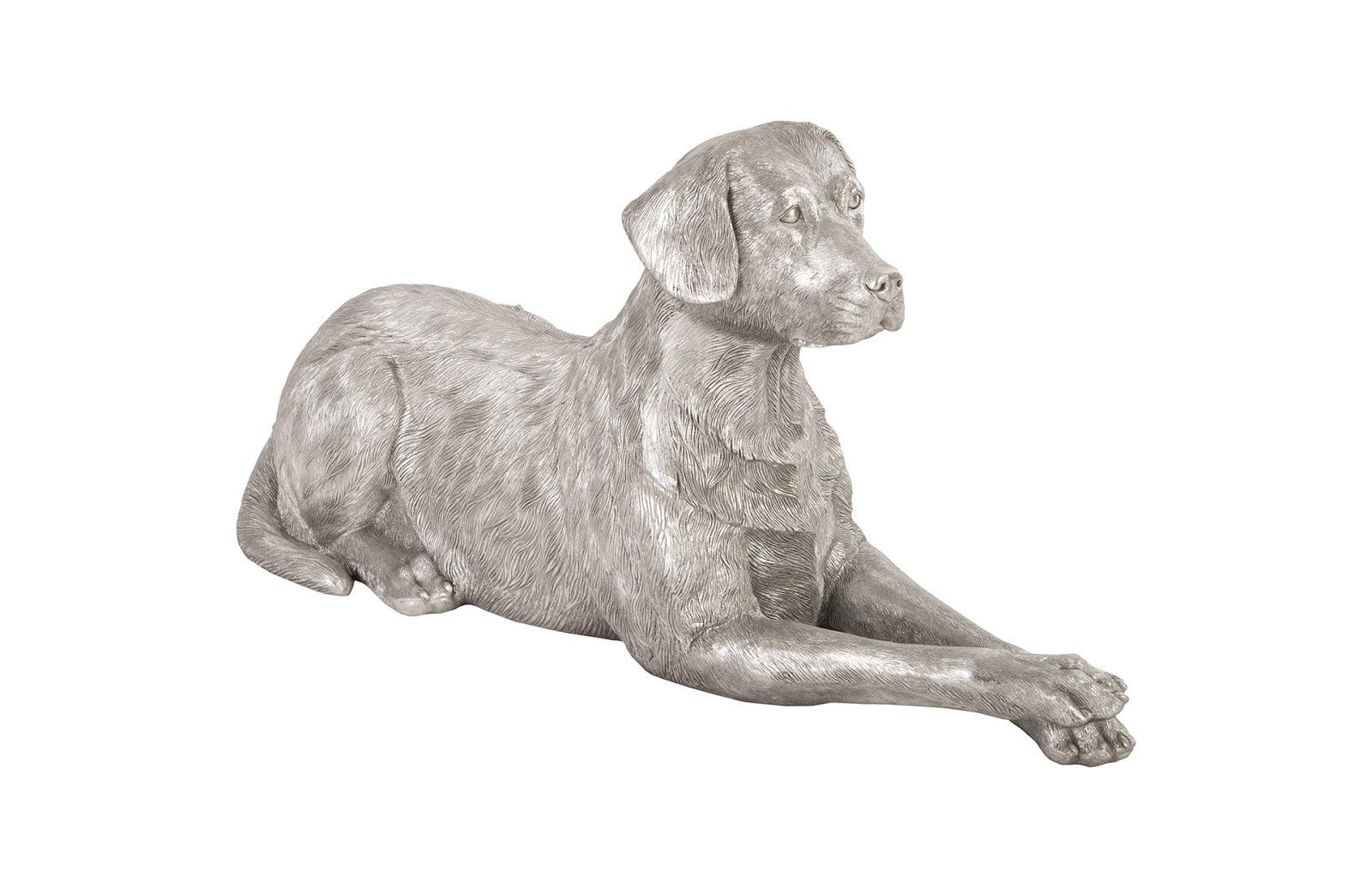 Phillips Collection Labrador, Laying, Silver Leaf DECORATIVE OBJECTS