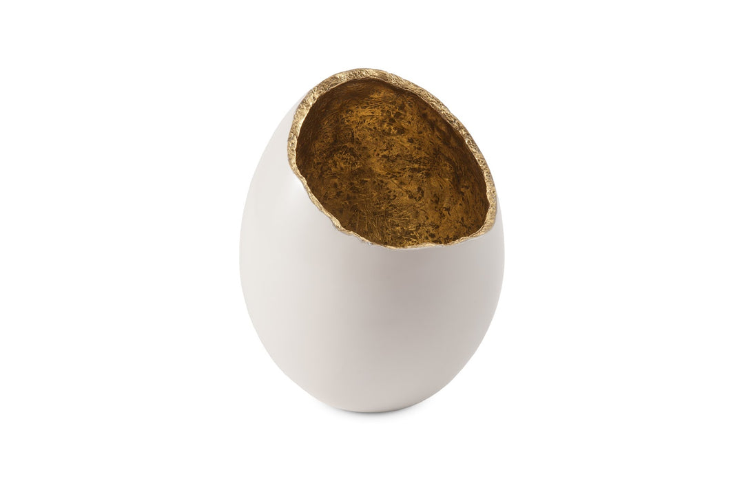 Broken Egg Vase, White and Gold Leaf - Phillips Collection - AmericanHomeFurniture