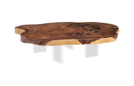 Phillips Collection Floating Coffee Table with Acrylic Legs, Natural, Assorted COFFEE TABLES